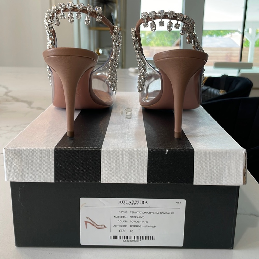 Aquazzura Pink Temptation Crystal Sandals